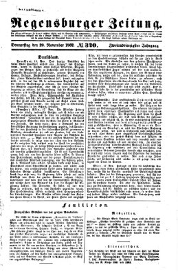 Regensburger Zeitung Donnerstag 20. November 1862