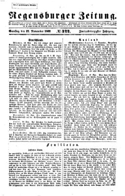 Regensburger Zeitung Samstag 22. November 1862