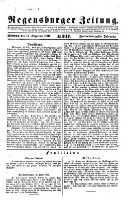 Regensburger Zeitung Mittwoch 17. Dezember 1862