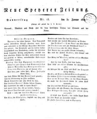 Neue Speyerer Zeitung Donnerstag 30. Januar 1817