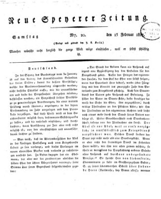 Neue Speyerer Zeitung Samstag 15. Februar 1817