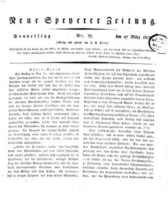 Neue Speyerer Zeitung Donnerstag 27. März 1817