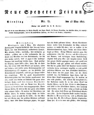 Neue Speyerer Zeitung Dienstag 13. Mai 1817