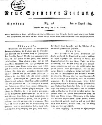 Neue Speyerer Zeitung Samstag 9. August 1817