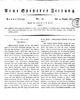 Neue Speyerer Zeitung Donnerstag 14. August 1817