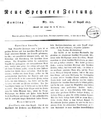 Neue Speyerer Zeitung Samstag 23. August 1817