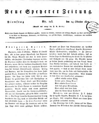 Neue Speyerer Zeitung Dienstag 14. Oktober 1817