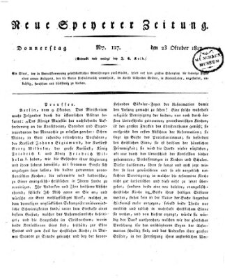 Neue Speyerer Zeitung Donnerstag 23. Oktober 1817