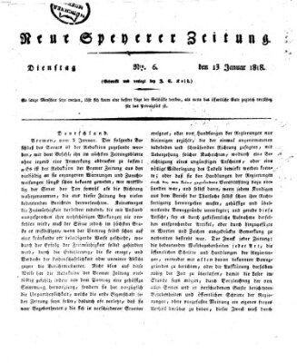 Neue Speyerer Zeitung Dienstag 13. Januar 1818