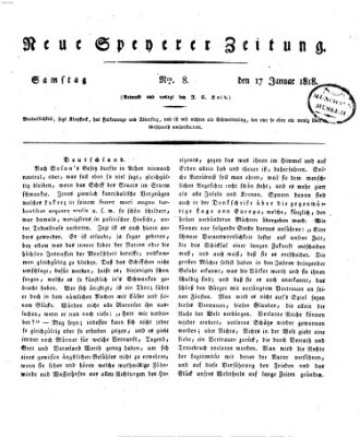 Neue Speyerer Zeitung Samstag 17. Januar 1818