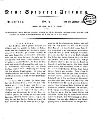 Neue Speyerer Zeitung Dienstag 20. Januar 1818