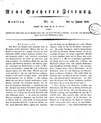 Neue Speyerer Zeitung Samstag 24. Januar 1818