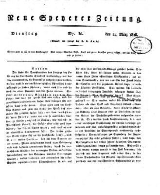 Neue Speyerer Zeitung Dienstag 24. März 1818