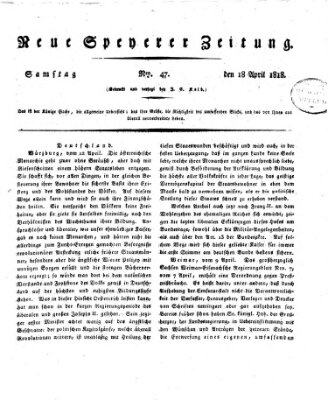 Neue Speyerer Zeitung Samstag 18. April 1818