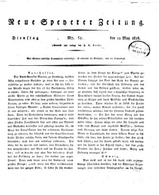 Neue Speyerer Zeitung Dienstag 12. Mai 1818