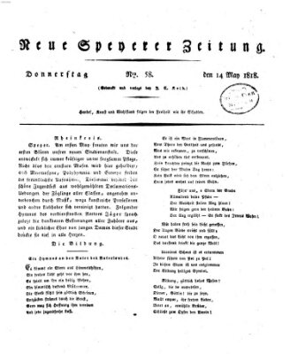 Neue Speyerer Zeitung Donnerstag 14. Mai 1818