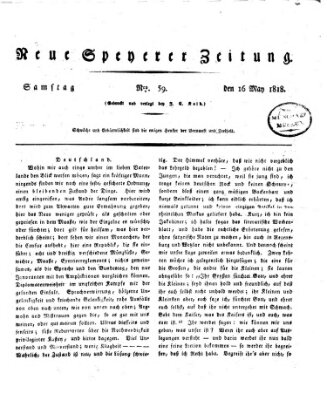 Neue Speyerer Zeitung Samstag 16. Mai 1818