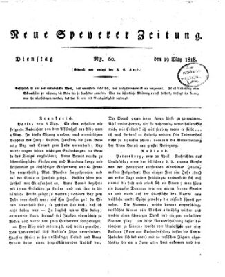 Neue Speyerer Zeitung Dienstag 19. Mai 1818