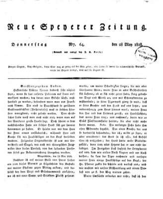 Neue Speyerer Zeitung Donnerstag 28. Mai 1818