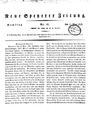 Neue Speyerer Zeitung Samstag 30. Mai 1818