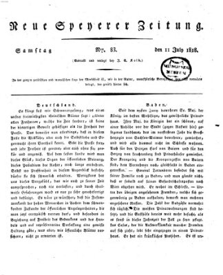 Neue Speyerer Zeitung Samstag 11. Juli 1818