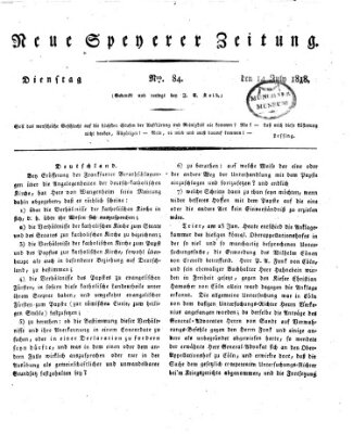 Neue Speyerer Zeitung Dienstag 14. Juli 1818