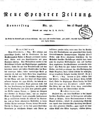 Neue Speyerer Zeitung Donnerstag 13. August 1818