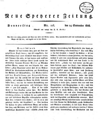 Neue Speyerer Zeitung Donnerstag 24. September 1818