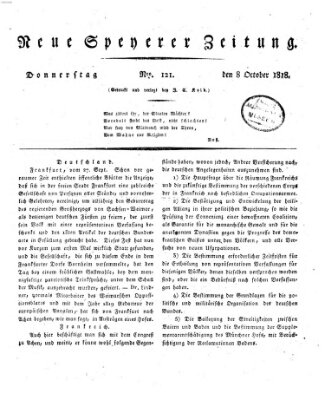 Neue Speyerer Zeitung Donnerstag 8. Oktober 1818