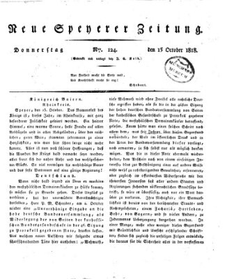 Neue Speyerer Zeitung Donnerstag 15. Oktober 1818