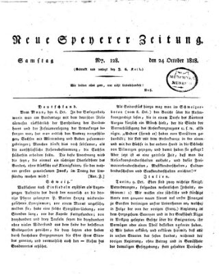 Neue Speyerer Zeitung Samstag 24. Oktober 1818