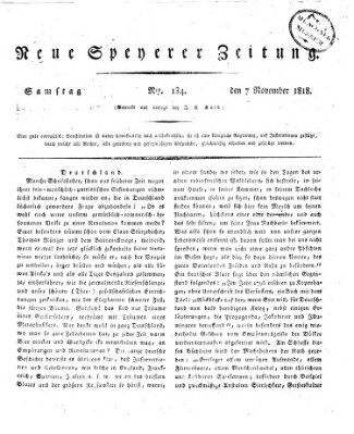 Neue Speyerer Zeitung Samstag 7. November 1818