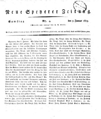 Neue Speyerer Zeitung Samstag 9. Januar 1819