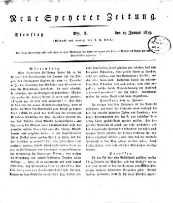 Neue Speyerer Zeitung Dienstag 19. Januar 1819