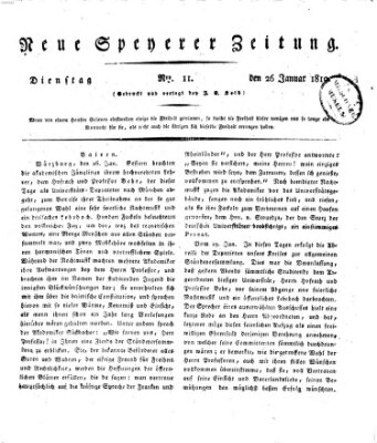 Neue Speyerer Zeitung Dienstag 26. Januar 1819