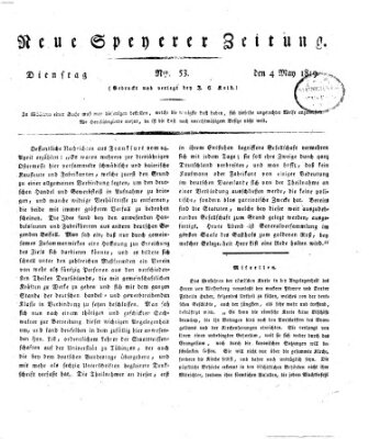 Neue Speyerer Zeitung Dienstag 4. Mai 1819