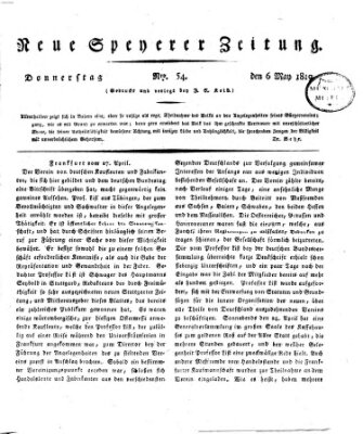 Neue Speyerer Zeitung Donnerstag 6. Mai 1819