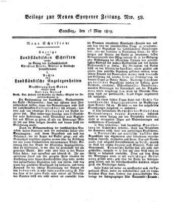 Neue Speyerer Zeitung Samstag 15. Mai 1819