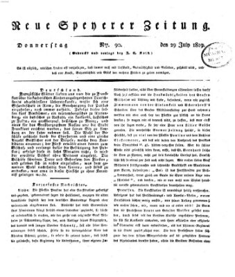 Neue Speyerer Zeitung Donnerstag 29. Juli 1819