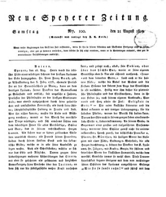 Neue Speyerer Zeitung Samstag 21. August 1819