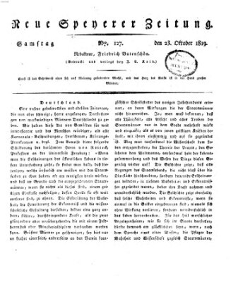 Neue Speyerer Zeitung Samstag 23. Oktober 1819