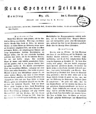 Neue Speyerer Zeitung Samstag 6. November 1819