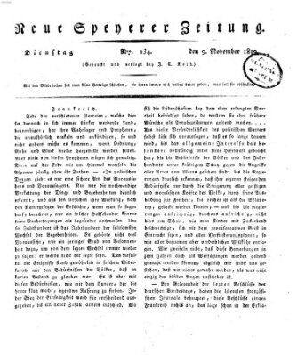 Neue Speyerer Zeitung Dienstag 9. November 1819