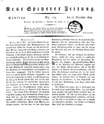 Neue Speyerer Zeitung Samstag 25. Dezember 1819