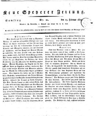 Neue Speyerer Zeitung Samstag 19. Februar 1820