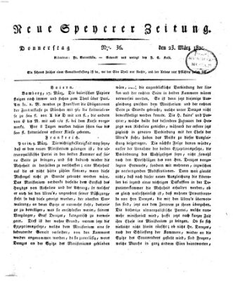 Neue Speyerer Zeitung Donnerstag 23. März 1820