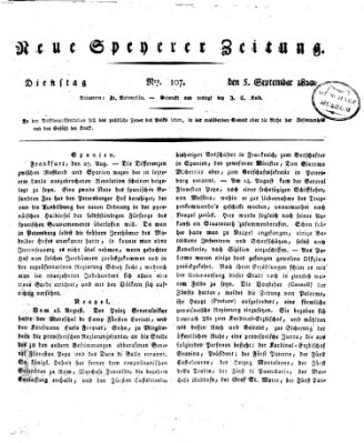 Neue Speyerer Zeitung Dienstag 5. September 1820