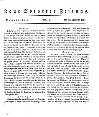 Neue Speyerer Zeitung Donnerstag 18. Januar 1821