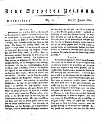 Neue Speyerer Zeitung Donnerstag 25. Januar 1821