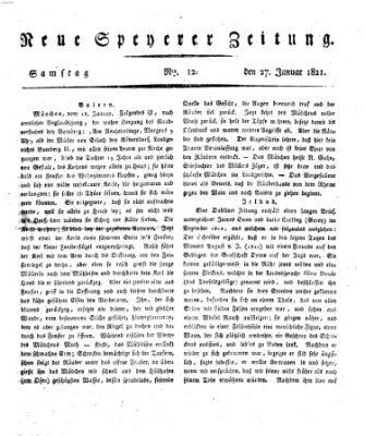 Neue Speyerer Zeitung Samstag 27. Januar 1821